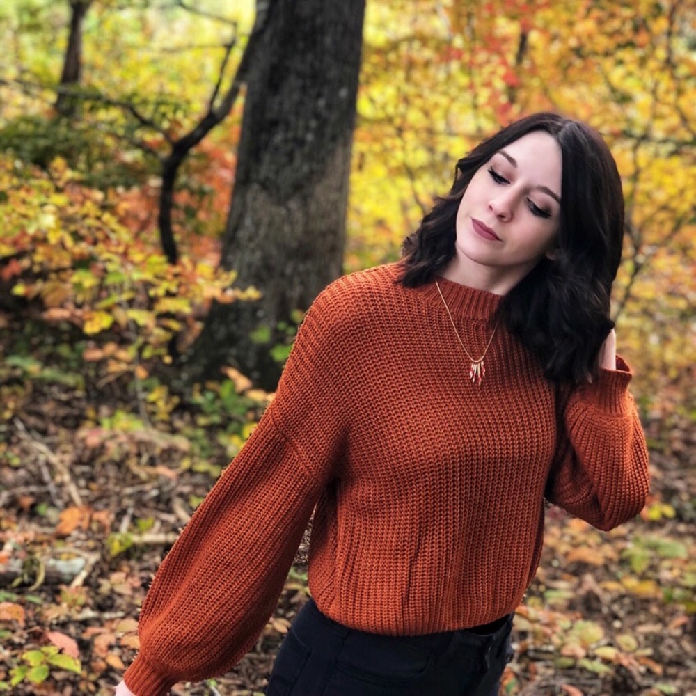 Orange cropped sweater
